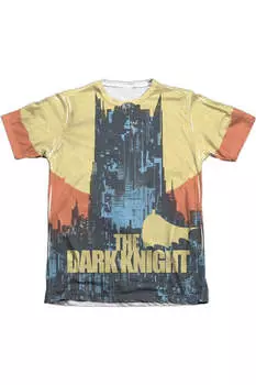 Футболка с коротким рукавом Batman Bat Building для взрослых из полиэстера/хлопка Gildan, белый