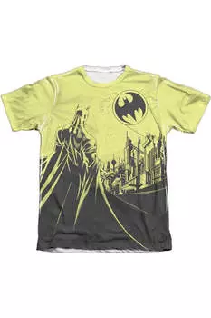 Футболка с коротким рукавом Batman Bat Signal для взрослых 65/35 поли/хлопок Gildan, белый