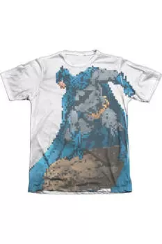 Футболка с коротким рукавом Batman Batbit для взрослых из полиэстера/хлопка Gildan, белый