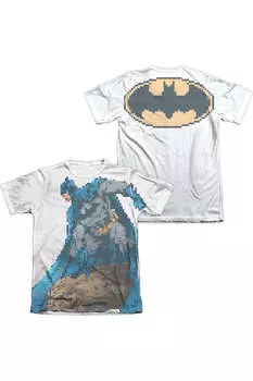 Футболка с коротким рукавом Batman Batbit (принт спереди/сзади) для взрослых из полиэстера/хлопка Gildan, белый