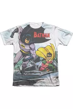 Футболка с коротким рукавом Batman Batboat для взрослых из полиэстера/хлопка Gildan, белый