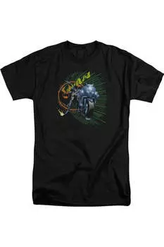 Футболка с коротким рукавом Batman Batcycle для взрослых Gildan, черный