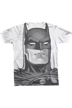 Футболка с коротким рукавом Batman Bw Bat Head для взрослых из полиэстера/хлопка Gildan, белый