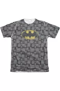 Футболка с коротким рукавом Batman Caped Crusader Repeat для взрослых 65/35 поли/хлопок Gildan, белый