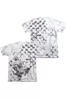 Футболка с коротким рукавом Batman Checkerboard Kick (принт спереди/сзади) для взрослых 65/35 поли/хлопок Gildan, белый