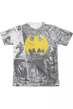 Футболка с коротким рукавом Batman Collage для взрослых из полиэстера/хлопка Gildan, белый