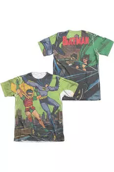 Футболка с коротким рукавом Batman Getaway (принт спереди/сзади) для взрослых из полиэстера/хлопка Gildan, белый