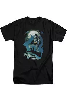 Футболка с коротким рукавом Batman Glow Of The Moon для взрослых Gildan, черный