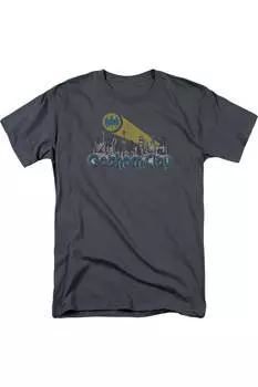 Футболка с коротким рукавом Batman Gotham City для взрослых с эффектом потертости Gildan, цвет charcoal