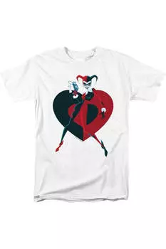 Футболка с коротким рукавом Batman Harely Heart для взрослых Gildan, белый