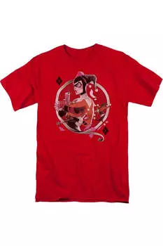 Футболка с коротким рукавом Batman Harley Q для взрослых Gildan, красный