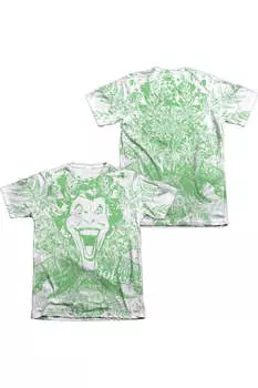 Футболка с коротким рукавом Batman Joker In The Wild (принт спереди/сзади) для взрослых 65/35 поли/хлопок Gildan, белый