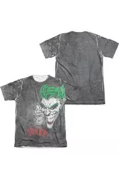 Футболка с коротким рукавом Batman Joker Sprays The City (принт спереди/сзади) для взрослых 65/35 поли/хлопок Gildan, белый