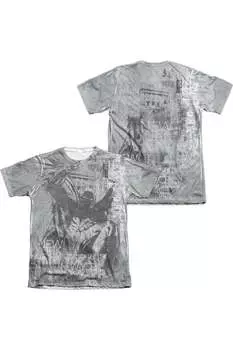 Футболка с коротким рукавом Batman Knight Life (принт спереди/сзади) для взрослых, 65/35 поли/хлопок Gildan, белый