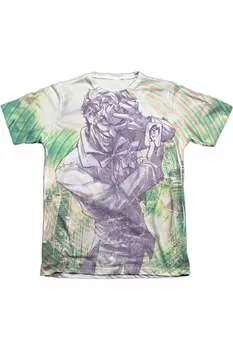 Футболка с коротким рукавом Batman Mad Mad Swirl для взрослых из полиэстера/хлопка Gildan, белый