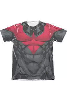 Футболка с коротким рукавом Batman Nightwing Red Uniform для взрослых из полиэстера/хлопка Gildan