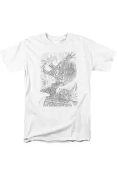 Футболка с коротким рукавом Batman Pencil Batarang Throw для взрослых Gildan, белый