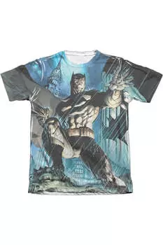 Футболка с коротким рукавом Batman Rainy Rooftop для взрослых из полиэстера/хлопка Gildan, белый