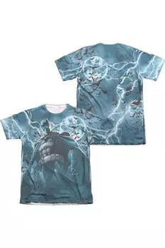 Футболка с коротким рукавом Batman Stormy Kngiht (принт спереди/сзади) для взрослых 65/35 поли/хлопок Gildan, белый