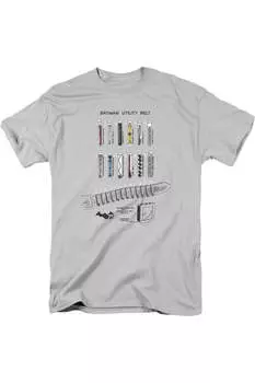 Футболка с коротким рукавом Batman Utility Belt для взрослых Gildan, серебряный