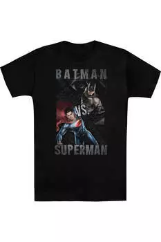 Футболка с коротким рукавом Batman V Superman Hero Split для взрослых Gildan, черный