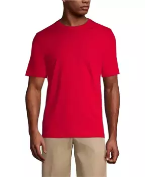 Футболка с коротким рукавом Big & Tall Essential Lands' End, красный