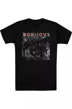 Футболка с коротким рукавом Bon Jovi Slippery Cover для взрослых Gildan, черный