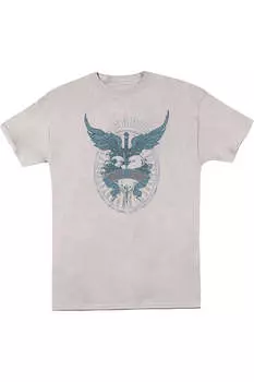 Футболка с коротким рукавом Bon Jovi Winged Heart для взрослых Gildan, серебряный