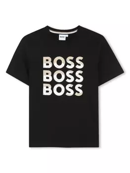 Футболка с коротким рукавом BOSS Kidswear, черный