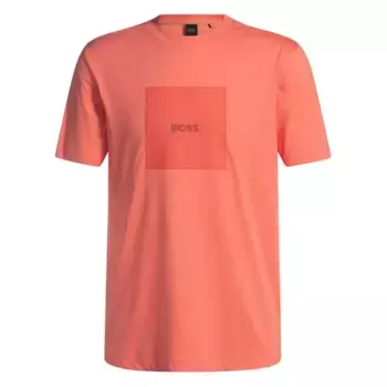 Футболка с коротким рукавом BOSS Logo Rib, оранжевый