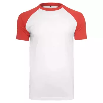 Футболка с коротким рукавом Build Your Brand Raglan Contrast, белый