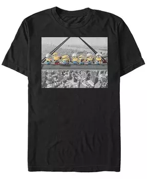 Футболка с коротким рукавом «But First Lunch» для мужчин с героями мультфильмов «Миньоны» Fifth Sun, черный