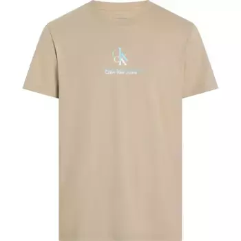 Футболка с коротким рукавом Calvin Klein Jeans Shadow Logo, бежевый