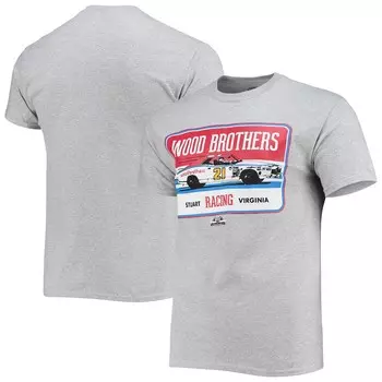 Футболка с коротким рукавом Checkered Flag Wood Brothers Racing, серый