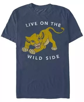 Футболка с коротким рукавом Disney Men's Lion King Simba Wild Side Fifth Sun, синий