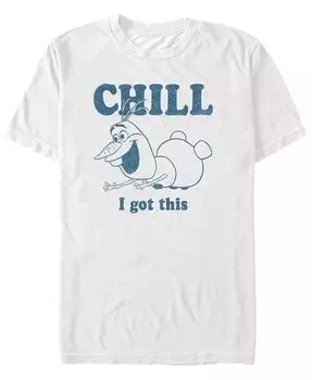 Футболка с коротким рукавом Disney Men's Frozen Olaf Chill I Got this Fifth Sun, белый