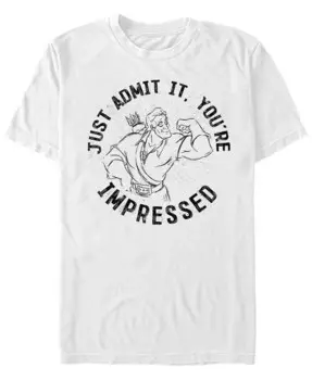 Футболка с коротким рукавом Disney Men's You're Impressed by Gaston Fifth Sun, белый