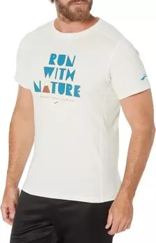 Футболка с коротким рукавом Distance 2.0 Brooks, цвет Heather Mist/Run with Nature