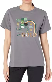 Футболка с коротким рукавом Distance 2.0 Brooks, цвет Heather Asphalt/Run Lucky