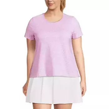 Футболка с коротким рукавом для активных тренировок больших размеров Lands' End, цвет lilac phlox floral