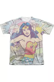 Футболка с коротким рукавом для девочек из DC Comics Hometown Girl из полиэстера/хлопка для взрослых Gildan, белый