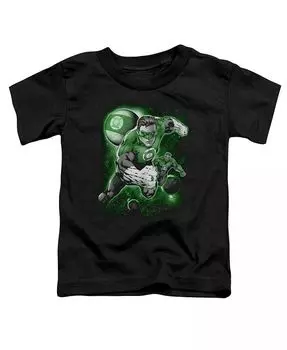 Футболка с коротким рукавом для девочек-малышей Lantern Planet Green Lantern, черный