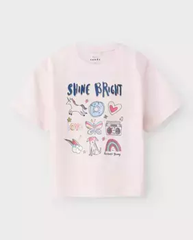 Футболка с коротким рукавом для девочек name it, цвет Rosa