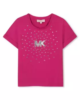 Футболка с коротким рукавом для девочки розового цвета Michael Kors, цвет Rosa