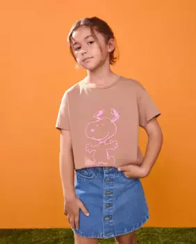 Футболка с коротким рукавом для девочки Снупи Kids El Corte Ingls, коричневый