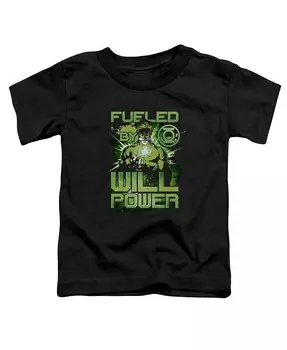 Футболка с коротким рукавом для малышей с надписью «Fueled» для девочек Green Lantern, черный