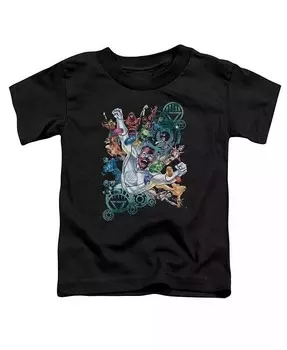 Футболка с коротким рукавом для малышей с надписью «Lanterns Unite» для девочек Green Lantern, черный