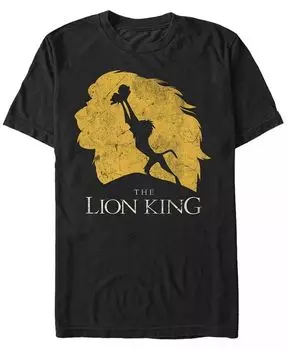Футболка с коротким рукавом для мужчин Disney The Lion King Simba Evolution Silhouette Fifth Sun, черный