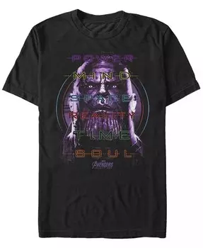 Футболка с коротким рукавом для мужчин Marvel Avengers Infinity War Thanos Power Mind Space Fifth Sun, черный