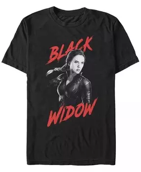 Футболка с коротким рукавом для мужчин Marvel Avengers Infinity War с темной краской Black Widow Fifth Sun, черный